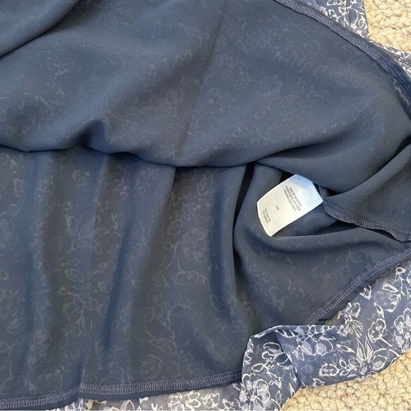 Lucky Brand Navy Floral 3/4 Sleeve Dress Size Large Cottagecore - Picture 6 of 9